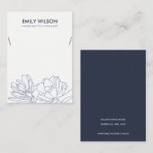 DESERT CACTUS SUCCULENT INK BLUE KETTING DISPLAY VISITEKAARTJE (Voorkant / Achterkant)