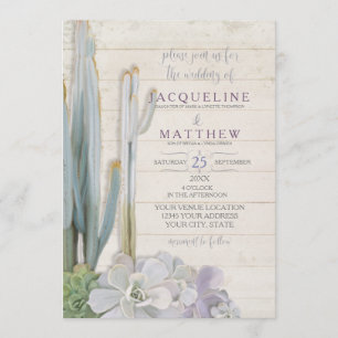 Desert Cactus Succulent Modern Typography Script Kaart