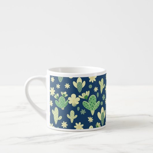 Desert Cactus & Succulent Pattern Espresso Kop (Links)