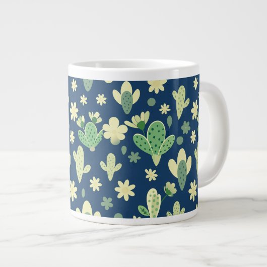 Desert Cactus & Succulent Pattern Grote Koffiekop (Voorkant rechts)