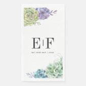 Desert Cactus Succulenten Monogram Servet (Voorkant)