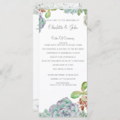 Desert Cactus Succulenten Trouwprogramma's Programmakaart (Voorkant / Achterkant)