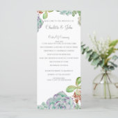 Desert Cactus Succulenten Trouwprogramma's Programmakaart (Staand voorkant)