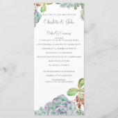 Desert Cactus Succulenten Trouwprogramma's Programmakaart (Voorkant)