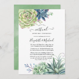 Desert Cactus Succulents Online Virtual Wedding Kaart