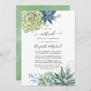 Desert Cactus Succulents Online Virtual Wedding Kaart