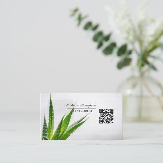 Desert Cactus Succulents QR Code Visitekaartje (Staand voorkant)