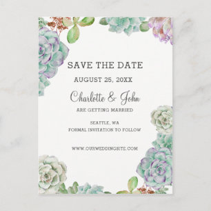 Desert Cactus Succulents save the date Aankondigingskaart