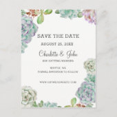 Desert Cactus Succulents save the date Aankondigingskaart (Voorkant)
