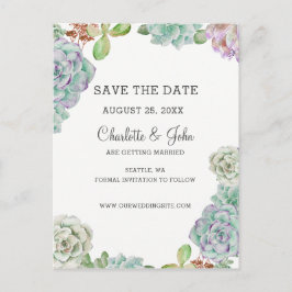 Desert Cactus Succulents save the date Aankondigingskaart