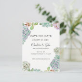 Desert Cactus Succulents save the date Aankondigingskaart (Staand voorkant)