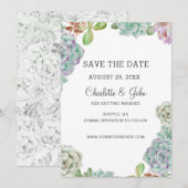 Desert Cactus Succulents save the date Kaart (Voorkant / Achterkant)