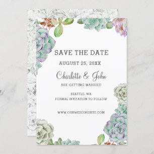 Desert Cactus Succulents save the date Kaart