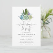 Desert Cactus Succulents Vrijgezellenfeest Tea Par Kaart (Staand voorkant)