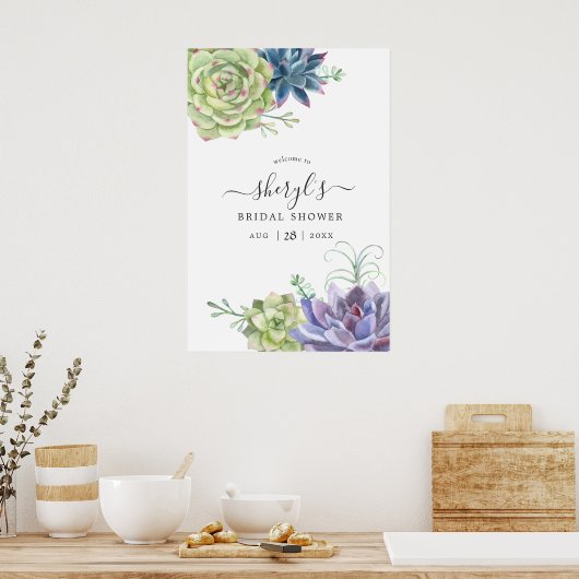 Desert Cactus Succulents Vrijgezellenfeest Welkom Poster (Keuken)