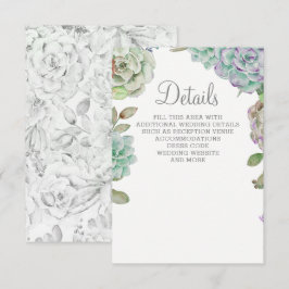 Desert Cactus Succulents Wedding Informatiekaartje