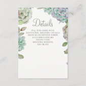 Desert Cactus Succulents Wedding Informatiekaartje (Voorkant)