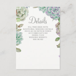 Desert Cactus Succulents Wedding Informatiekaartje