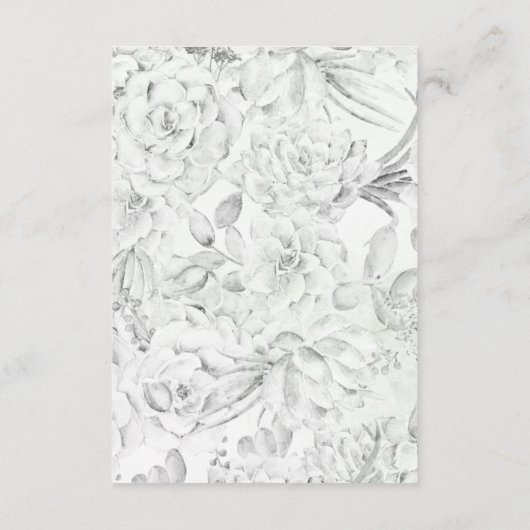 Desert Cactus Succulents Wedding Informatiekaartje (Achterkant)