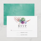 Desert Cactus Succulents Wedding RSVP Kaartje (Voorkant / Achterkant)