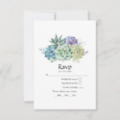 Desert Cactus Succulents Wedding RSVP Kaartje (Voorkant)