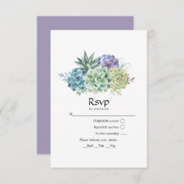 Desert Cactus Succulents Wedding RSVP Kaartje