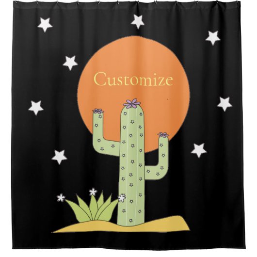 Desert Cactus Sun Thunder_Cove Douchegordijn (Voorkant)