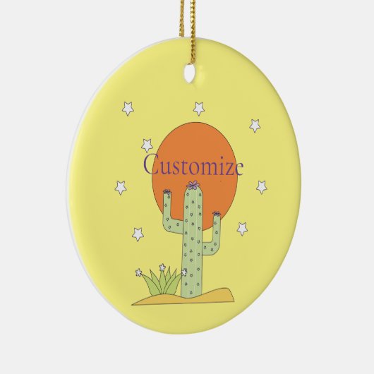 Desert Cactus Sun Thunder_Cove Keramisch Ornament (Rechts)