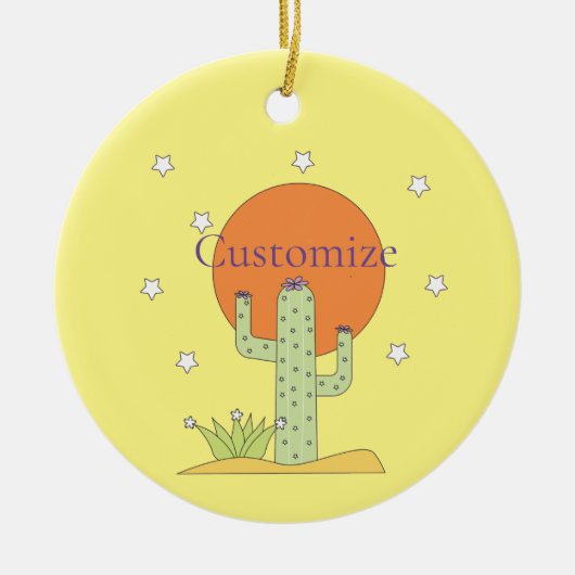 Desert Cactus Sun Thunder_Cove Keramisch Ornament (Voorkant)
