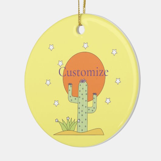 Desert Cactus Sun Thunder_Cove Keramisch Ornament (Links)