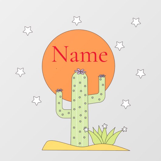 Desert Cactus Sun Thunder_Cove Raamsticker (Vel)