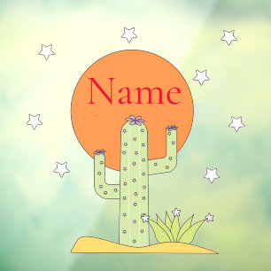Desert Cactus Sun Thunder_Cove Raamsticker
