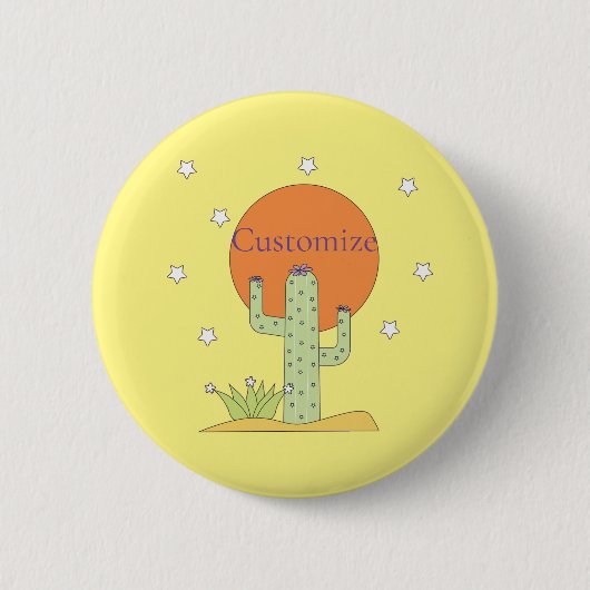 Desert Cactus Sun Thunder_Cove Ronde Button 5,7 Cm (Voorkant)