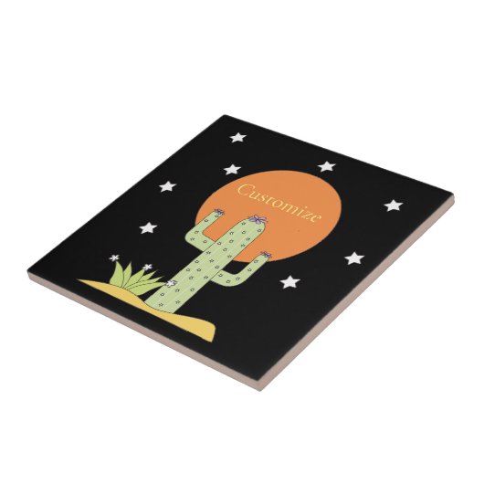 Desert Cactus Sun Thunder_Cove Tegeltje (Zijkant)