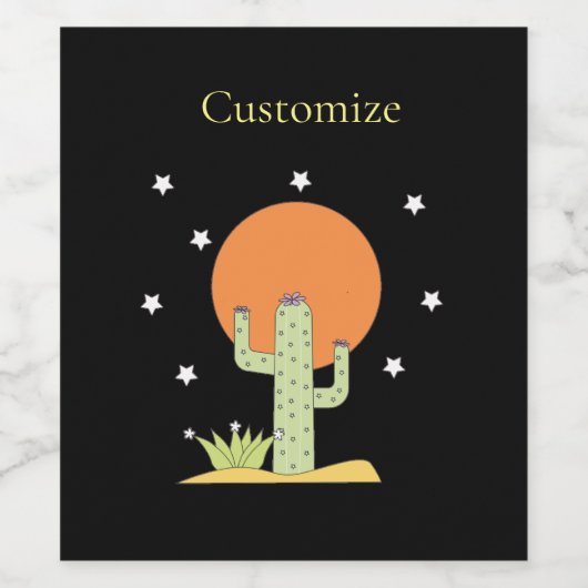 Desert Cactus Sun Thunder_Cove Wijn Etiket (Enkel label)