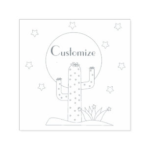 Desert Cactus Sun Thunder_Cove Zelfinktende Stempel