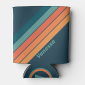 Desert Cactus Sunrise Stripes met naam Blikjeskoeler (Voorkant)