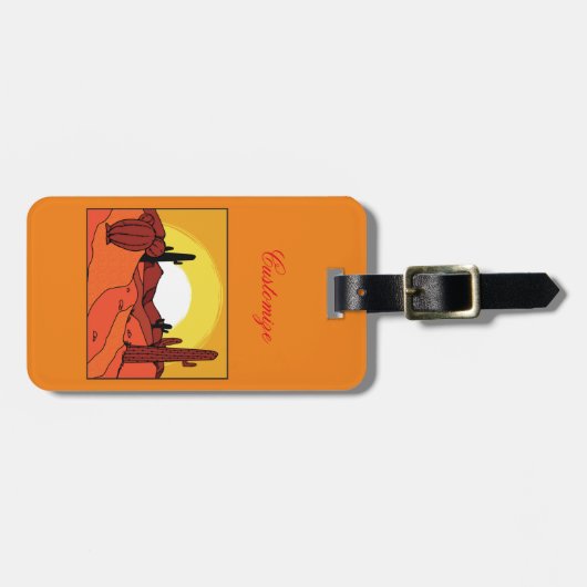 Desert Cactus Sunset Thunder_Cove Bagagelabel (Voorkant horizontaal)