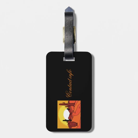 Desert Cactus Sunset Thunder_Cove Bagagelabel (Achterkant verticaal)