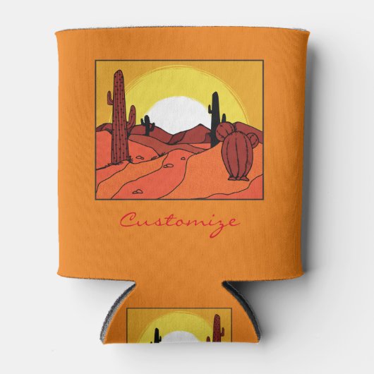 Desert Cactus Sunset Thunder_Cove Blikjeskoeler (Voorkant)
