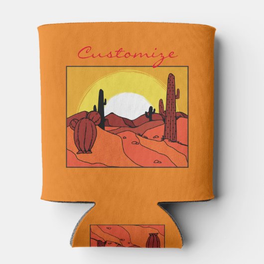 Desert Cactus Sunset Thunder_Cove Blikjeskoeler (Achterkant)