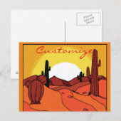 Desert Cactus Sunset Thunder_Cove Briefkaart (Voorkant / Achterkant)