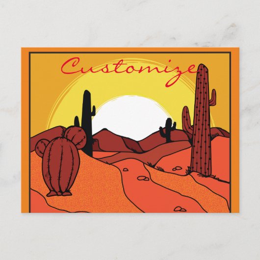 Desert Cactus Sunset Thunder_Cove Briefkaart (Voorkant)