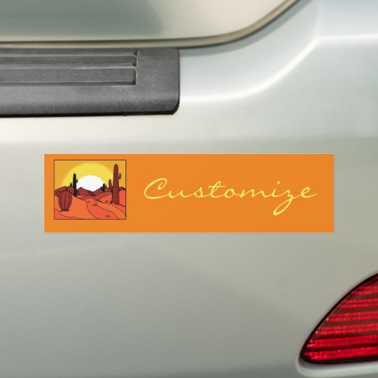 Desert Cactus Sunset Thunder_Cove Bumpersticker (Op auto)
