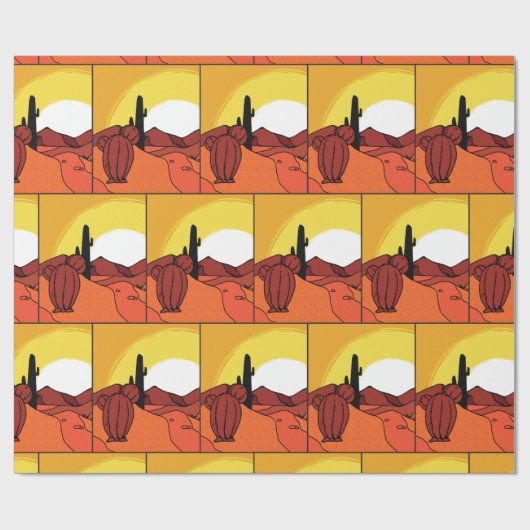Desert Cactus Sunset Thunder_Cove Cadeaupapier (Vlak)