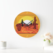 Desert Cactus Sunset Thunder_Cove Grote Klok (Huis)