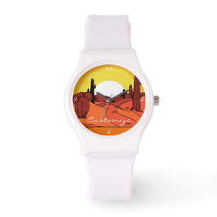 Desert Cactus Sunset Thunder_Cove Horloge