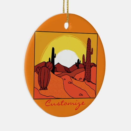 Desert Cactus Sunset Thunder_Cove Keramisch Ornament (Rechts)