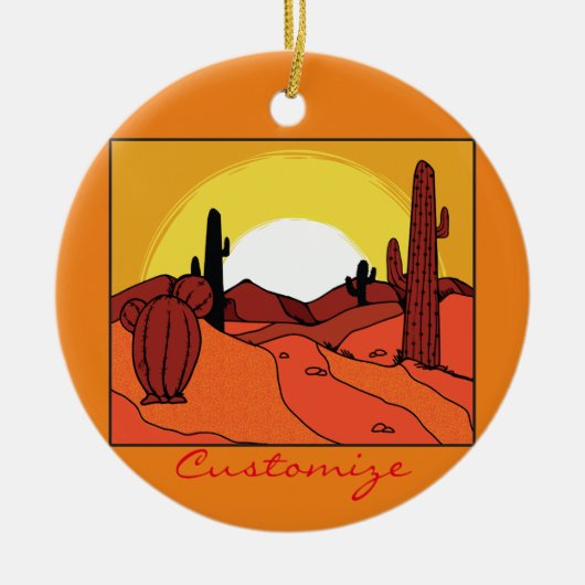 Desert Cactus Sunset Thunder_Cove Keramisch Ornament (Voorkant)