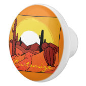 Desert Cactus Sunset Thunder_Cove Keramische Knop (Rechts)